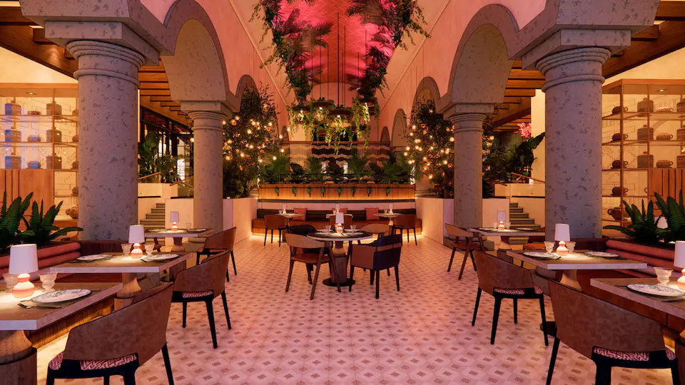 Bugambilia restaurant at Hyatt Zilara Cancun featuring elegant buffet dining, modern décor, and Caribbean resort ambiance.