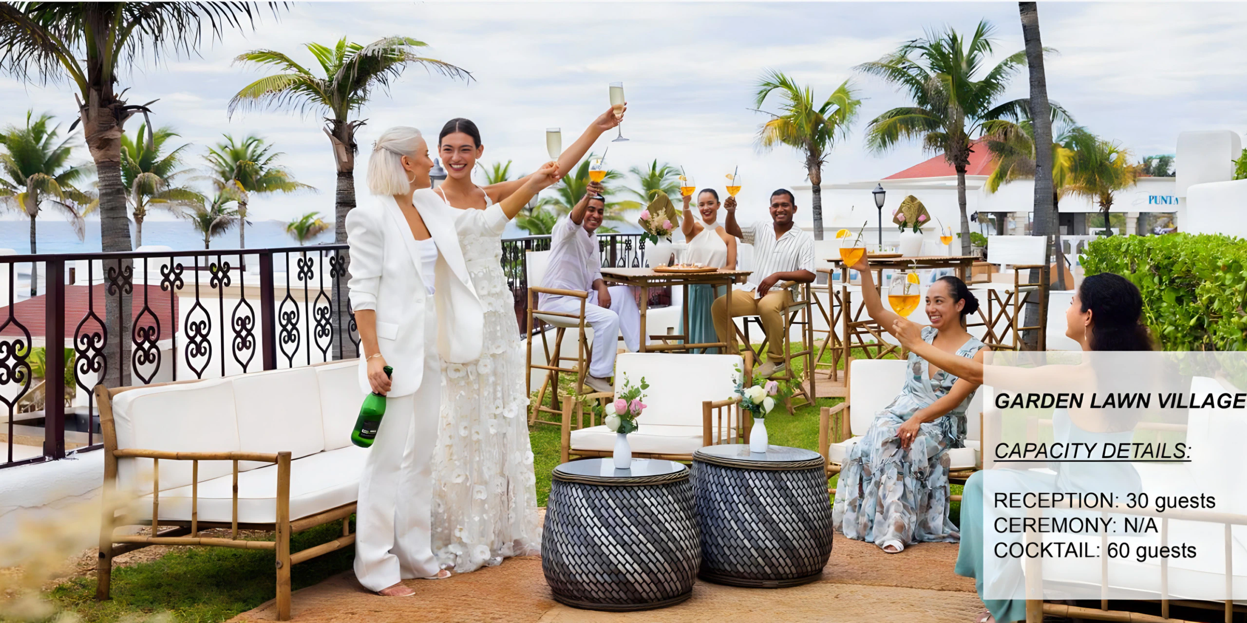 Garden Lawn Village outdoor wedding ceremony setup at Hyatt Zilara Cancun
