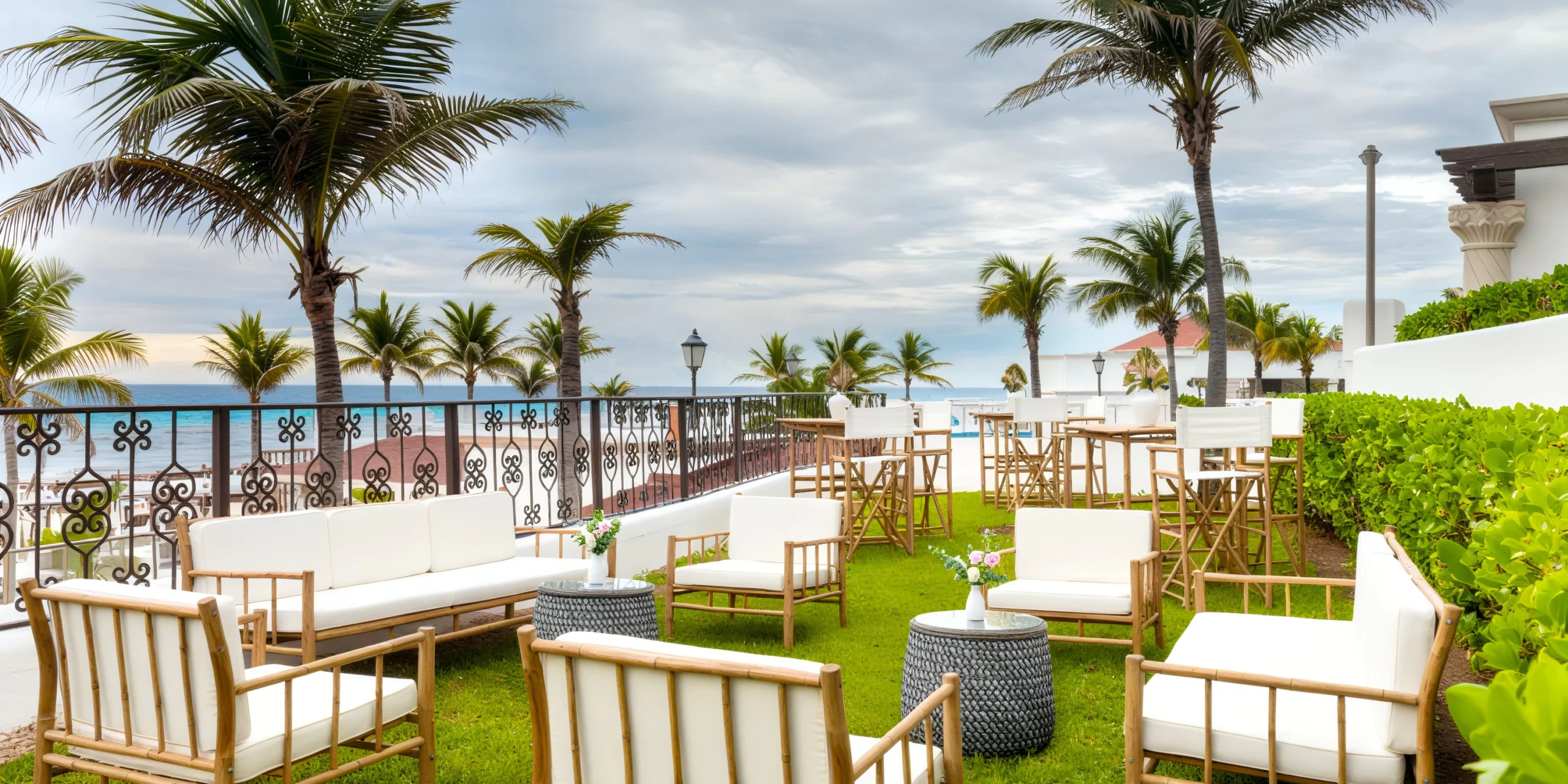 Garden Lawn Village outdoor wedding ceremony setup at Hyatt Zilara Cancun