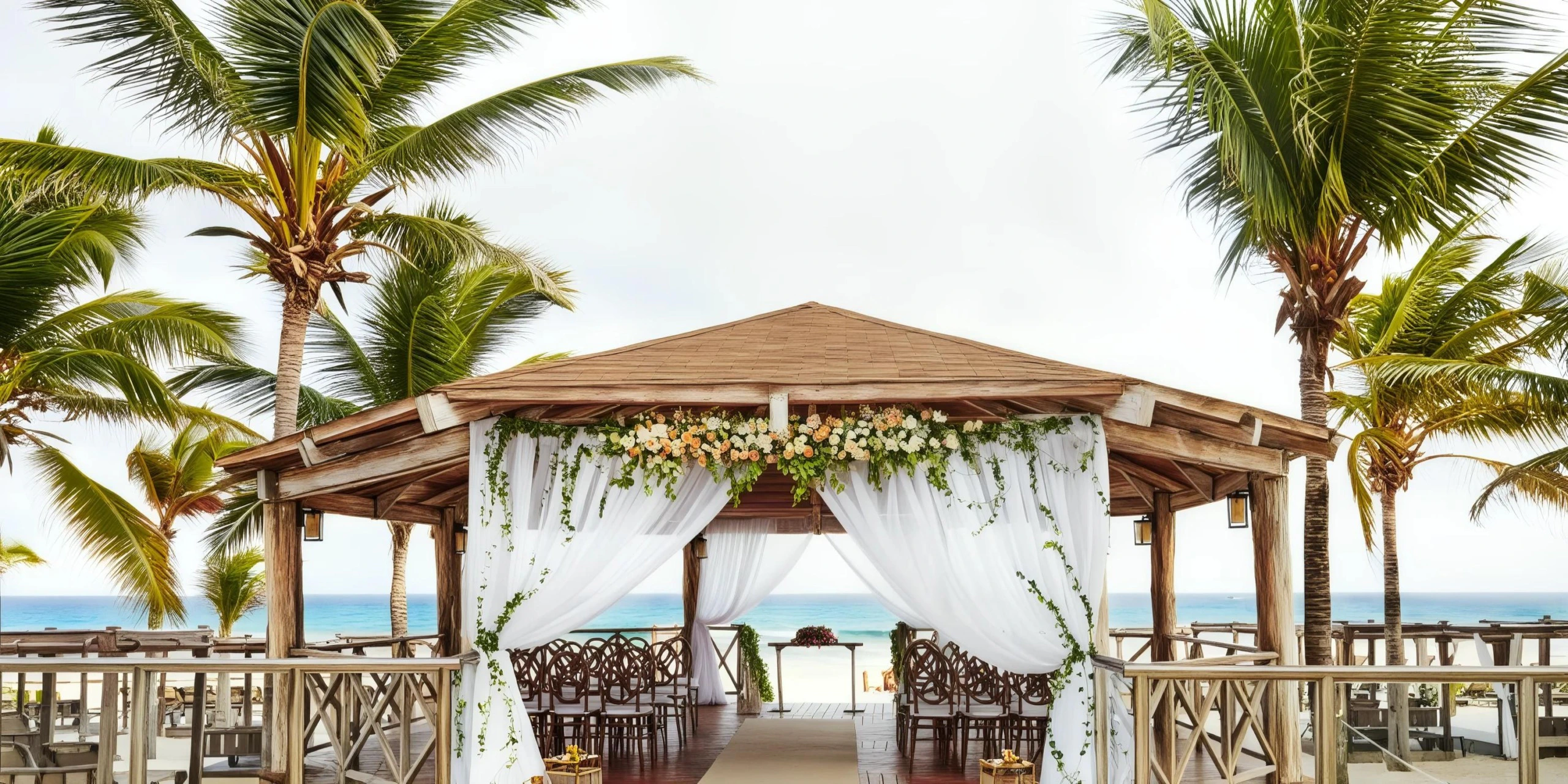 Gazebo Terrace reception setup with ocean views at Hyatt Zilara Cancun
