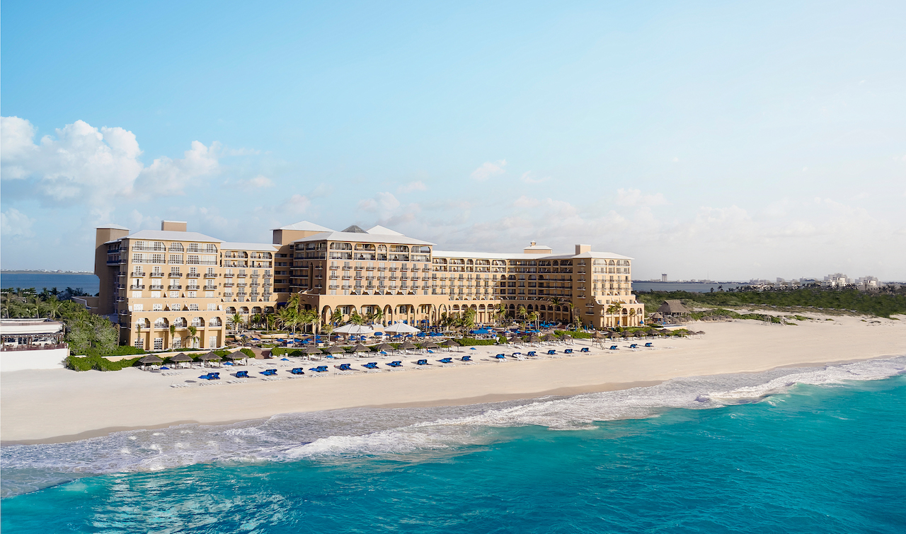 The Ritz-Carlton Cancun luxury beachfront resort with elegant pools and oceanfront accommodations.